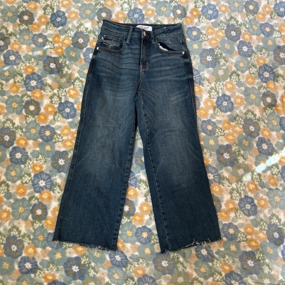 Judy Blue wide leg crop women's 1/25 denim jeans